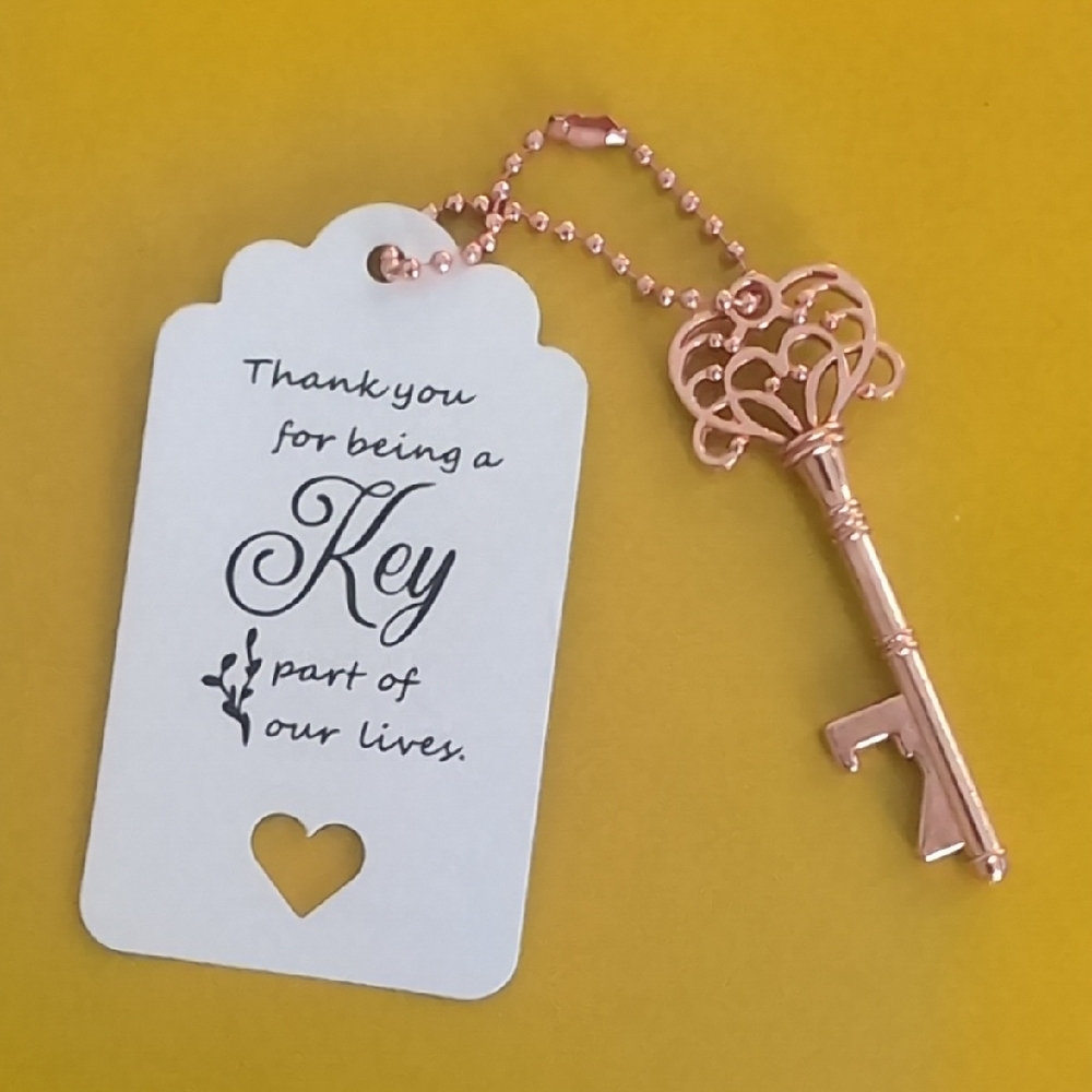 Rose Gold Key Pendant Keychain 🗝️